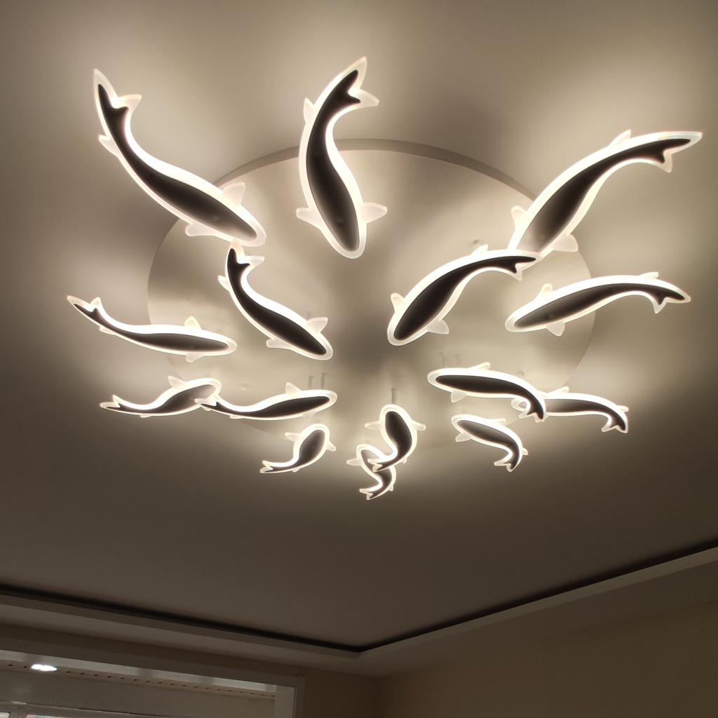 Đèn mâm LED ốp trần Đàn Cá Heo