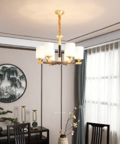 VIRGO V9016/6 | Đèn chùm 6 bóng chụp thủy tinh, khung hợp kim