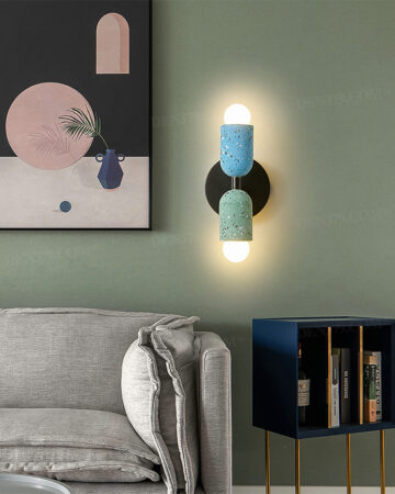 Đèn gắn tường xi măng 2 đầu đa sắc độc đáo 65681