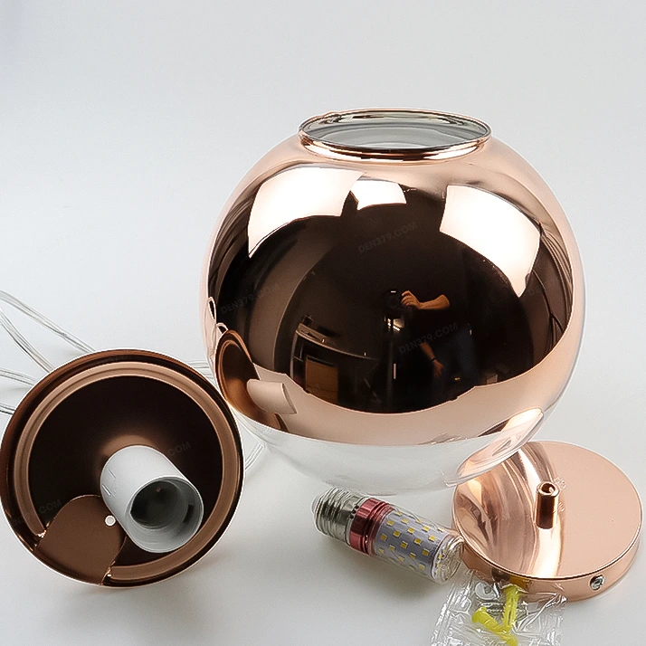 Đèn thả trang trí quả cầu vàng hồng ánh kim P8009