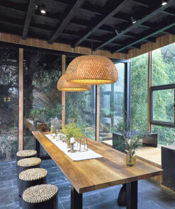 VIRGO V9311 | Đèn thả mây tre đan trang trí