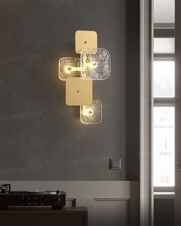 Đèn tường hình vuông thuỷ tinh dập nổi 65808