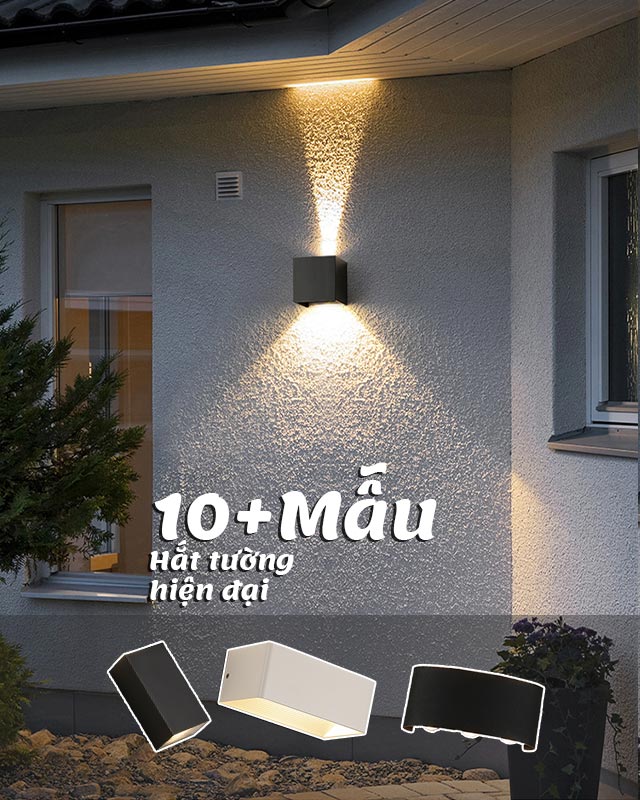 10+ Mẫu đèn hắt tường 2 đầu hiện đại trang trí ngoài trời