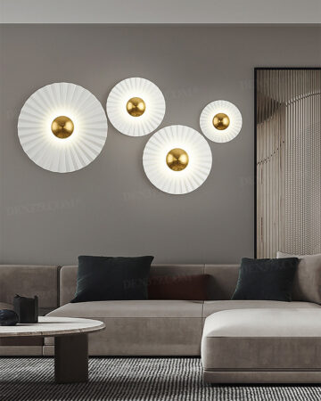 Đèn gắn tường kiểu quạt tròn gấp nếp sáng tạo 65947