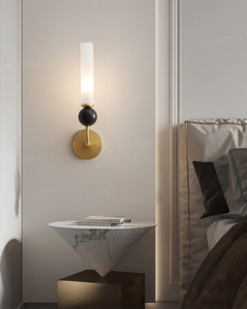 Đèn tường hiện đại bằng đồng và đá marble 65864