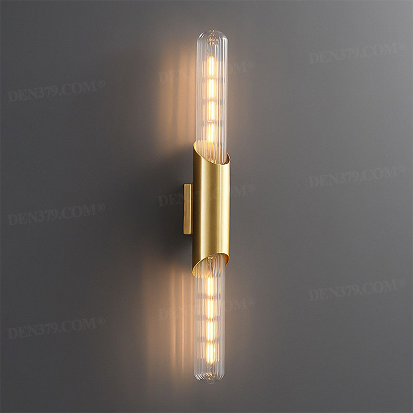 Đèn tường bằng đồng decor 2 đầu thủy tinh 65914