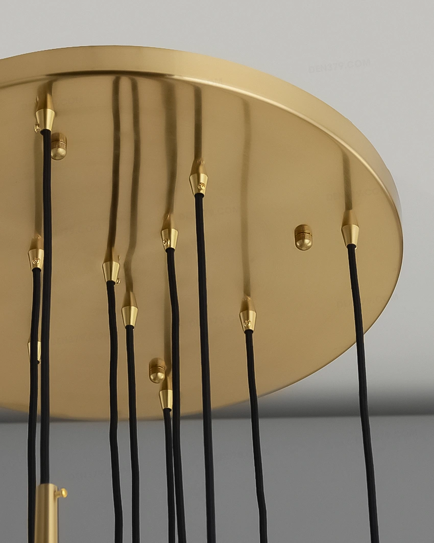 Bộ 12 chiếc đèn thả trang trí ống rọi thân vàng cao cấp 42562