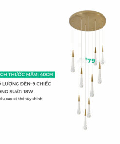 Đèn thả trang trí, thả thông tầng thủy tinh LTD15