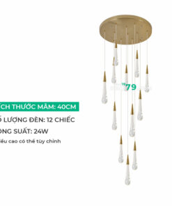 Đèn thả trang trí, thả thông tầng thủy tinh LTD15