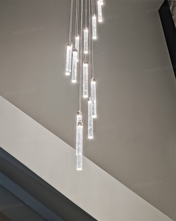 Đèn thả pha lê trang trí thông tầng 25 bóng 72685