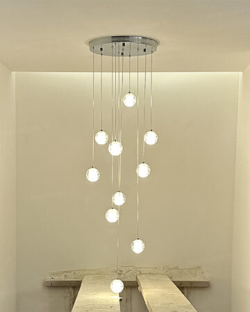 Đèn thả pha lê trang trí thông tầng 12 bóng 72706