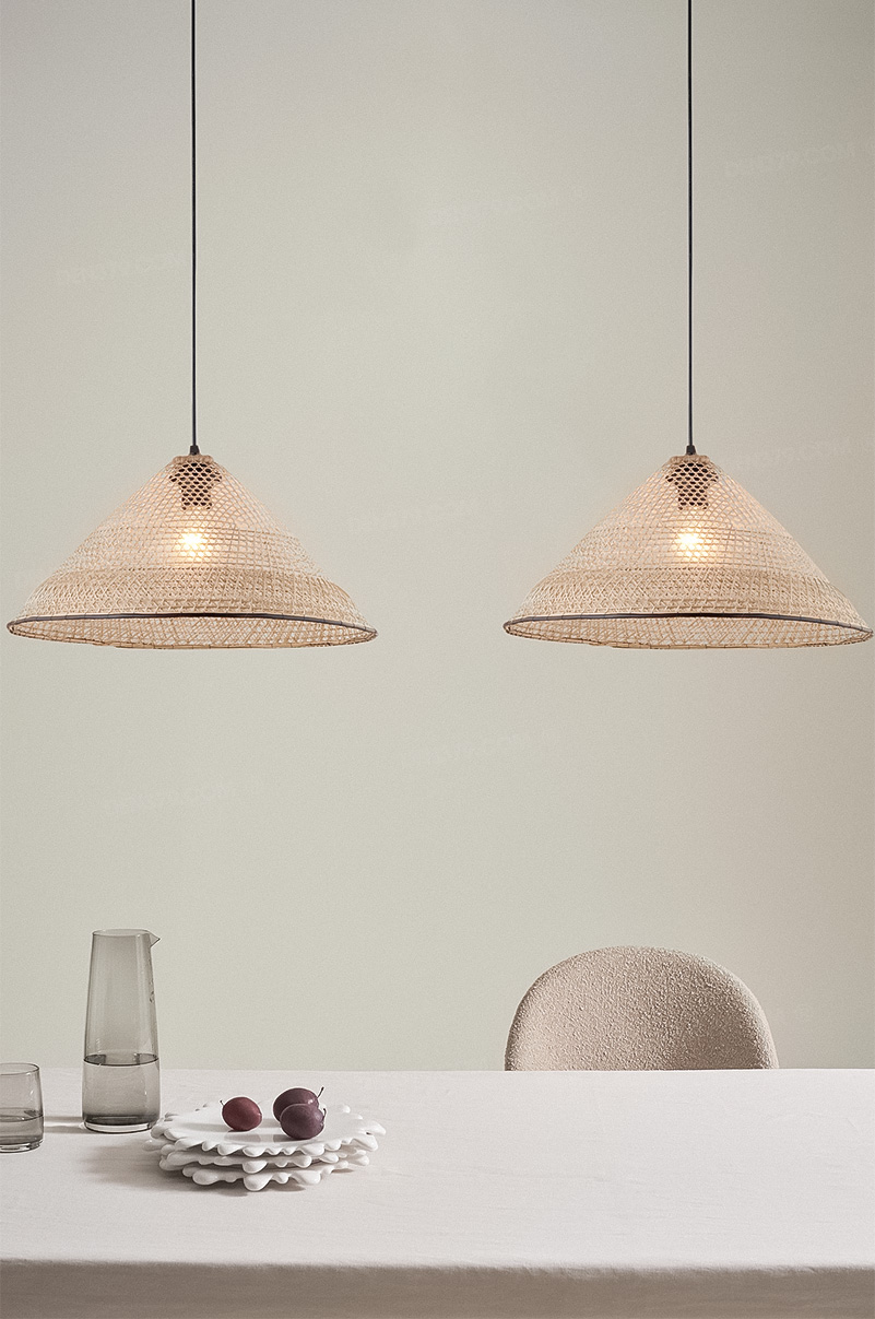 Đèn thả mây tre trang trí V92614