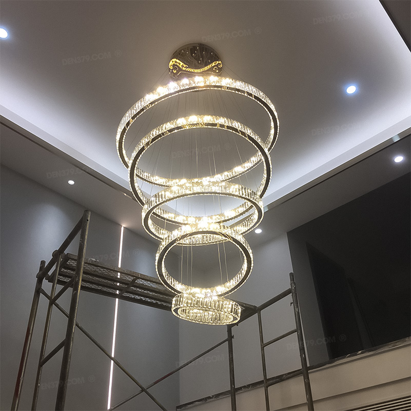 Đèn thả pha lê thông tầng cao cấp 72421