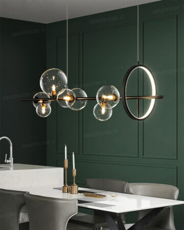 Đèn thả trang trí thủy tinh trong suốt 75429