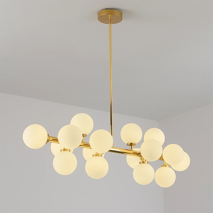 Đèn thả trang trí 16 bóng thân xi vàng cao cấp 33424