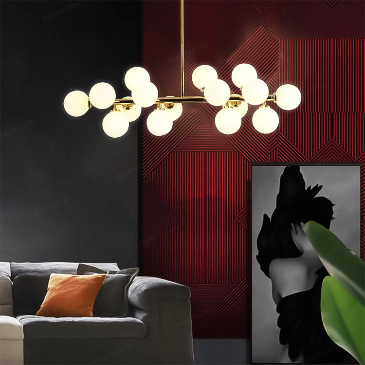 Đèn thả trang trí 16 bóng thân xi vàng cao cấp 33424