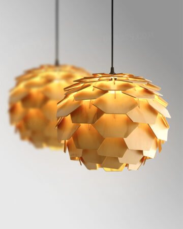 Đèn thả gỗ trang trí cao cấp 83329