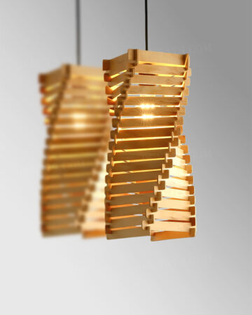 Đèn thả gỗ trang trí 83332