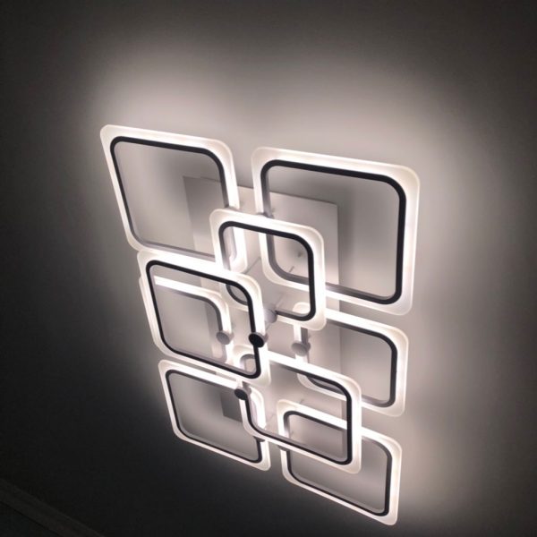 đèn mâm led ốp trần ô vuông hiện đại