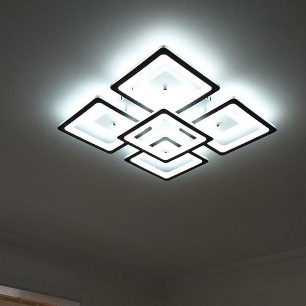 đèn mâm led ốp trần ô vuông hiện đại