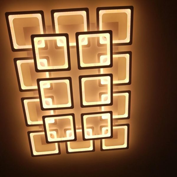 đèn mâm led ốp trần ô vuông hiện đại