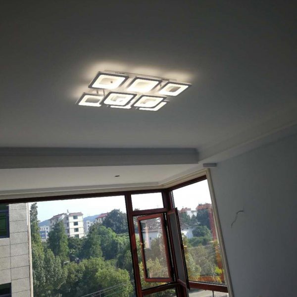 đèn mâm led ốp trần ô vuông hiện đại