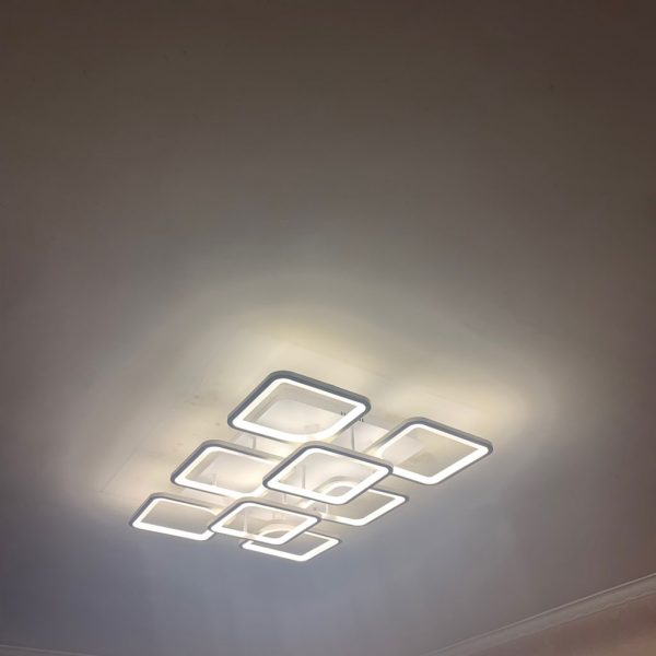 đèn mâm led ốp trần ô vuông hiện đại