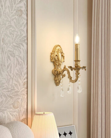 Đèn gắn tường pha lê cổ điền bằng đồng 66132