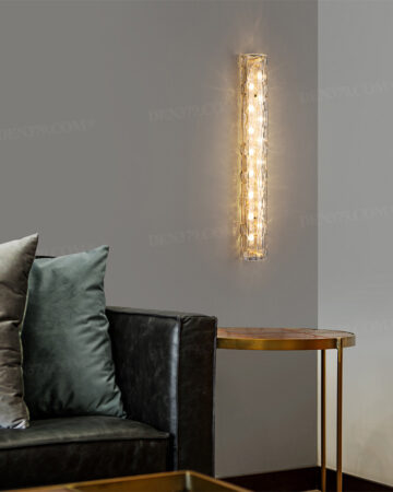 Đèn tường bằng đồng chao thủy tinh gợn sóng 66045