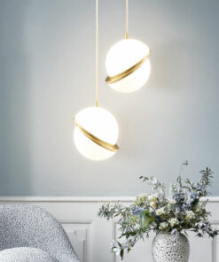 VIRGO V2721 | Đèn thả trang trí thủy tinh | Quả cầu lệch | 8W