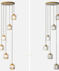 Bộ đèn thả thủy tinh cao cấp thông tầng cầu thang, giếng trời 18910