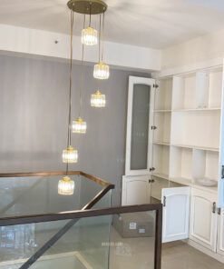 Bộ đèn thả thủy tinh cao cấp thông tầng cầu thang, giếng trời 18910