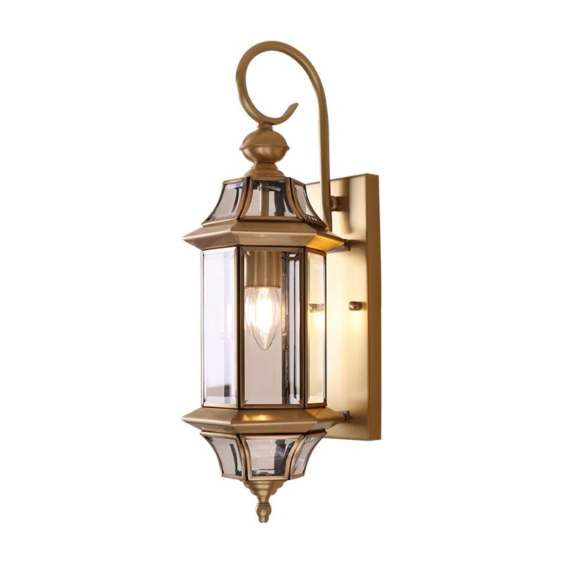 đèn tường đồng ngoài trời cổ điển