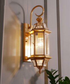đèn tường đồng ngoài trời cổ điển