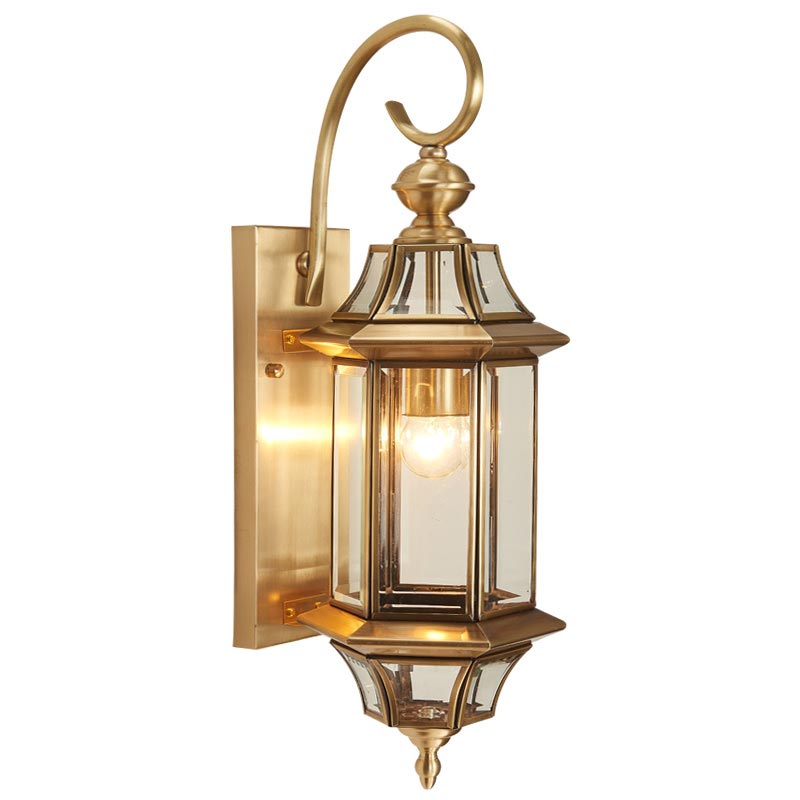 đèn tường đồng ngoài trời cổ điển