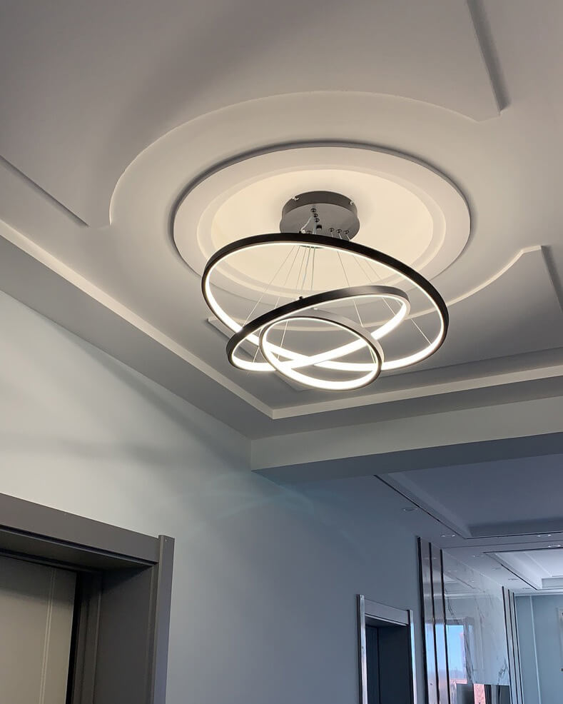 Đèn thả LED 3 vòng hiện đại VR816-BK (Màu đen)