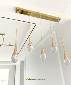 VIRGO V7510 | Bộ đèn thả pha lê giọt nước 5 chiếc