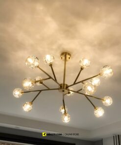 VIRGO V35564 | Đèn chùm phân tử 15 tay pha lê cao cấp