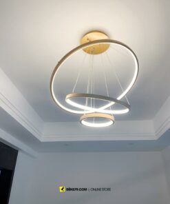 VIRGO V816G | Đèn thả LED 3 vòng xi vàng cao cấp | 3 Chế độ sáng | 63W