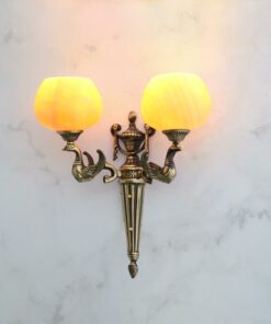 Đèn tường đồng chao đá cổ điển