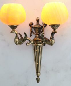 Đèn tường đồng chao đá cổ điển