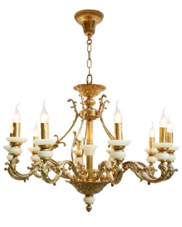 Đèn chùm đồng đá ngọc bóng nến cao cấp 89023/10