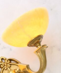 Đèn tường đồng chao đá 2 bóng 89138/2 cổ điển, tân cổ điển, cao cấp