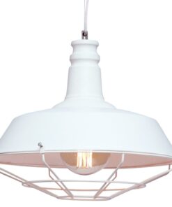 Đèn thả đơn chao nhôm màu trắng