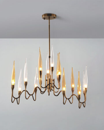 Đèn thả đồng nến thủy tinh cổ điển D12128