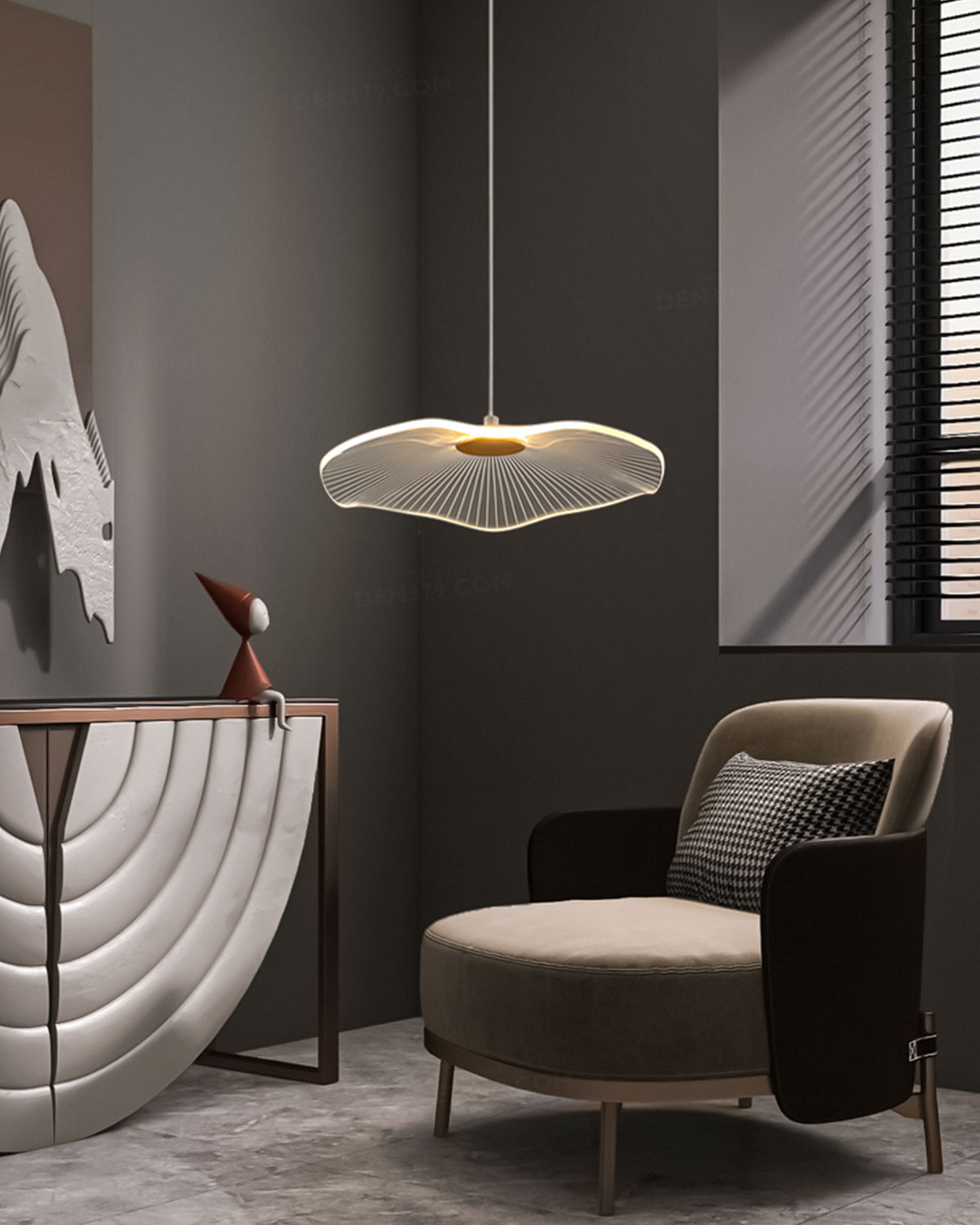 Đèn thả LED trang trí lá sen cách điệu D9669 - Image 5