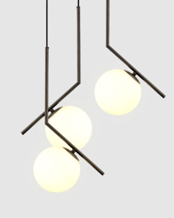 Đèn thả trang trí thân đen chụp thủy tinh 43494