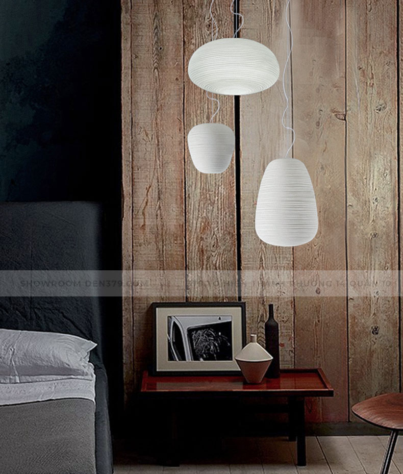Đèn thả thủy tinh trắng sứ DK25