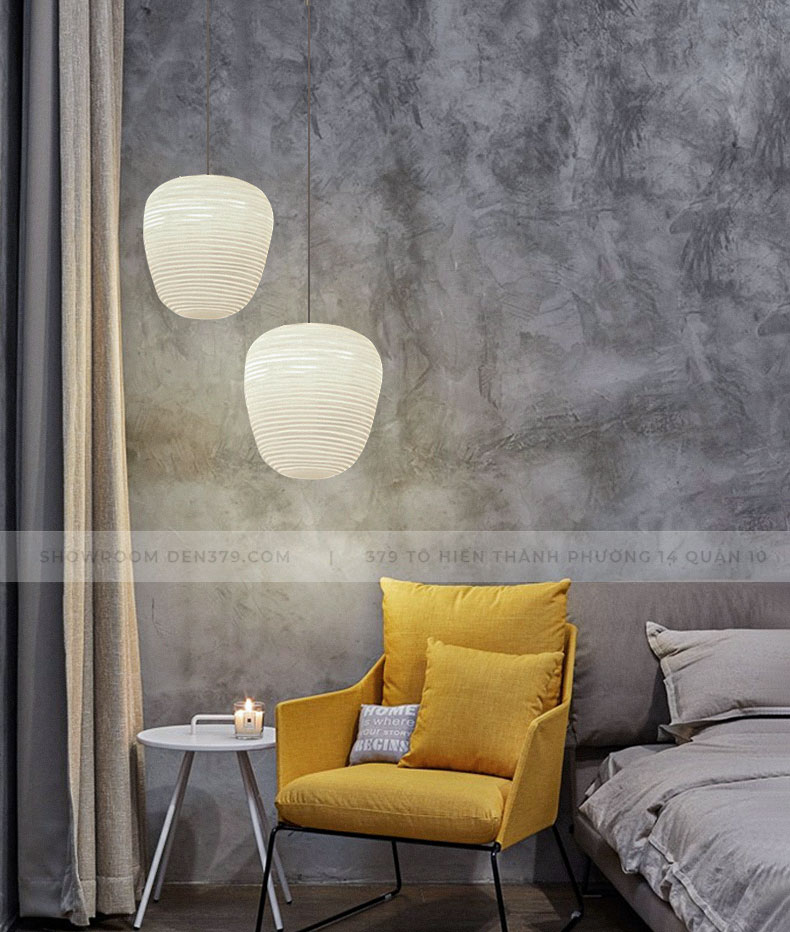 Đèn thả thủy tinh trắng sứ DK25