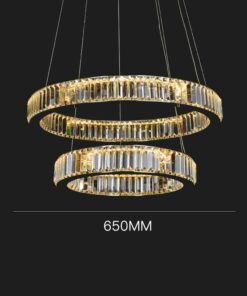 Đèn thả vòng tròn pha lê cao cấp hiện đại trang trí phòng ngủ phòng khách 2 vòng
